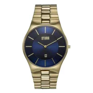 47159/GD/B Storm Gents Slim-X XL Blue Dial Gold PVD S/Steel Bracelet Watch £120 - Picture 1 of 1