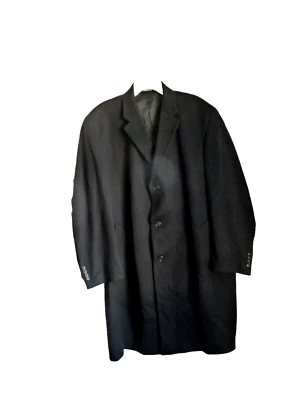Mens Coat size 44R Jos A Bank Black 100% Cashmere Exquisite Career 43.5" Long - Image 1 of 4