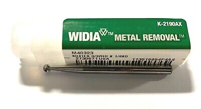 WIDIA 3/32  Solid Carbide Burr Ball Shape SD41 Single Cut 1/8  Shank USA Made • 10.10$
