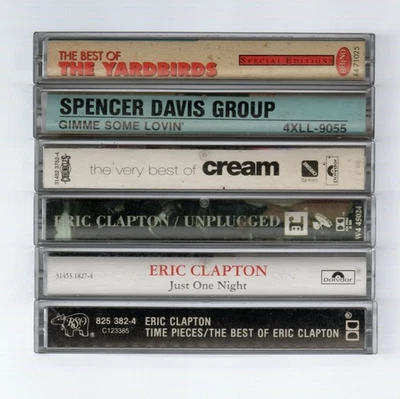 Yardbirds Spencer Davis Group Cream Clapton Lot 6 VG Vintage Cassettes Tested - Image 1 of 3