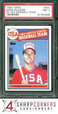Equipo de béisbol 1985 Topps 1984 Estados Unidos #401 Mark McGWIRE RC PSA 7 Foto 1 de 4