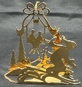 1985 Danbury Mint 23KT vergoldet Ornament Skifahren nicht mehr produziert Stück 3" hoch - Bild 1 von 5