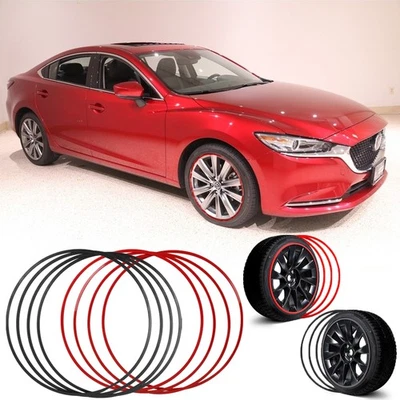 4PCS 19" Car Wheel Hub Ring Guard Cover Protector For For Mazda 2 3 5 6 CX-3 CX5 - Image 1 of 4