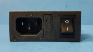 Power Entry Connector Receptacle, Male Blades, Module IEC, 320-C14 Panel Mount - Picture 1 of 4