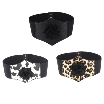 Versatile Girls Corset Stretchy Wide Waist Belt Women Under Bust Waist Shaper - Image 1 of 4