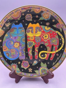 Laurel Burch 1994 Flowering Felines Limited Edition Fine Porcelain Decor Plate - Picture 1 of 3