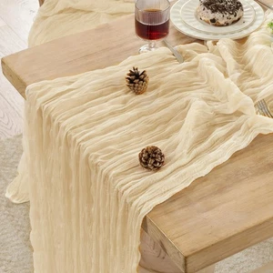 6 Pack Cheesecloth Table Runner 120 Inch Boho Rustic Gauze 10 FT Beige Cheese... - Picture 1 of 5
