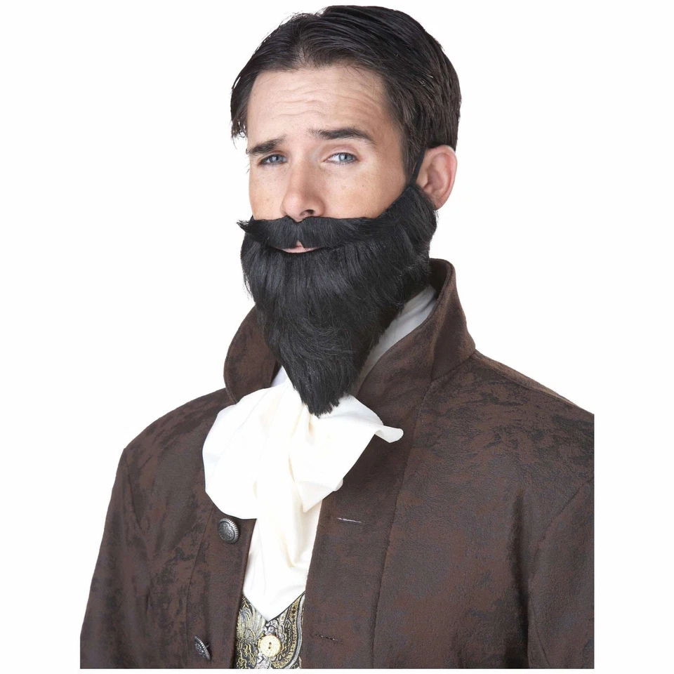 Disfraz de Los Tres Magos de Shakespeare Renacimiento para Hombre Bigote Negro Barba Foto 1 de 1