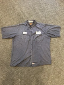 Vintage Red Kap Soft-Stripe Short Sleeve Button Up Work Shirt Gray Size XL-RG - Picture 1 of 16