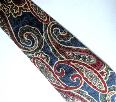 Colección Churchill Corbata Laberinto 100% Seda Azul Rojo Oro Paisley Talla Estándar Foto 1 de 3