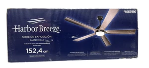 Harbor Breeze Cartersville 60" Black LED Indoor/Outdoor 4 Blade Ceiling Fan Remo - Picture 1 of 3