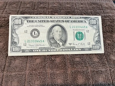 1969 C $100 ONE HUNDRED DOLLAR  FEDERAL RESERVE NOTE SAN FRANCISCO  FRB SHULTZ - Image 1 of 2