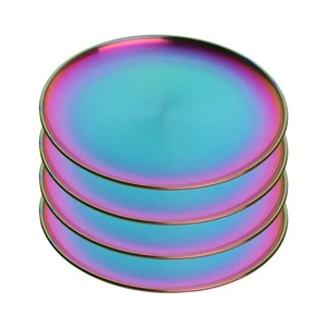 4 Stück Edelstahl Speiseteller Dessert Salatteller Set Indisch, Mingch... - Bild 1 von 9