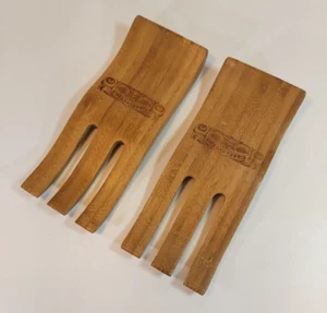 Bear Claws Salad Servers Tiki Design Hands BBQ Party Buffet Tableware Wooden - Picture 1 of 10