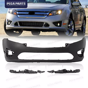 Primed Front Bumper Cover Fascia w/Bracket For 2010-2012 Ford Fusion FO1000650 - Picture 1 of 8
