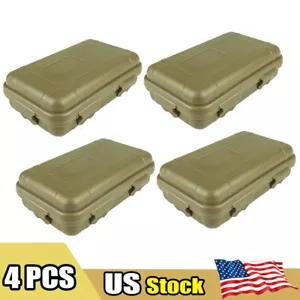 4pcs Brown Plastic Sealed Storage Box Waterproof Case Dust-proof Dry Outdoor NEW - Picture 1 of 5