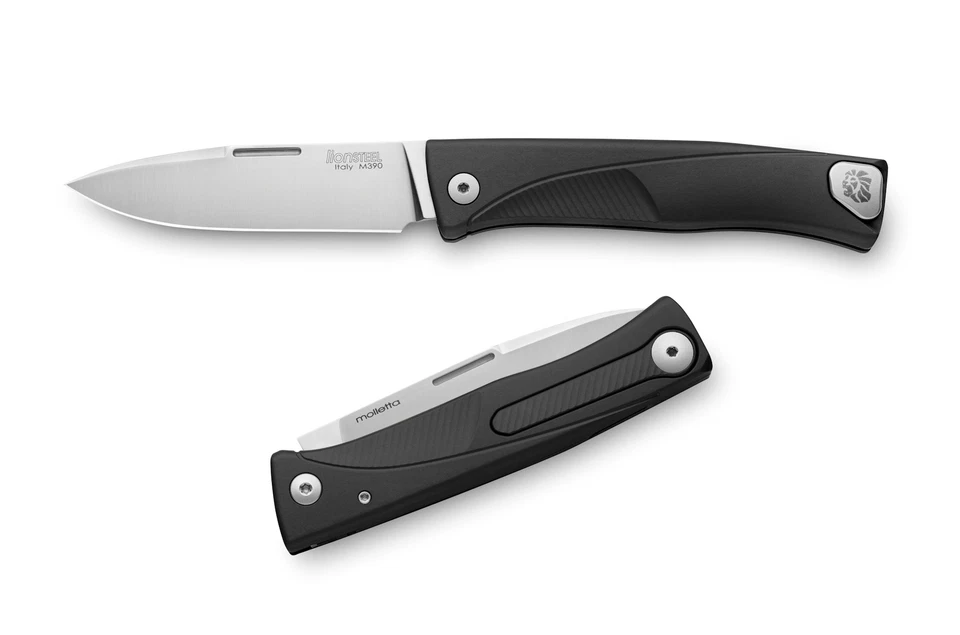 LionSTEEL Thrill SOLID Slip Joint Black Aluminum Folding Pocket Knife TLABS - Image 1 of 1