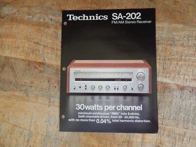 Original Technics SA-202 Receiver Dealer Brochure / Dealer Handout - Image 1 of 2
