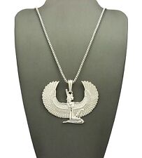 NEW EGYPTIAN MAAT PENDANT & 24" BOX/CUBAN CHAIN HIP HOP NECKLACE - XYP3R