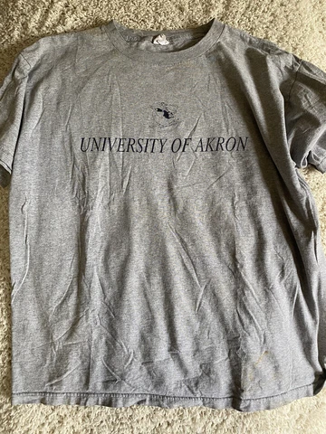 Vintage Akron zips shirt adult extra large 1XL short sleeve gray casual mens *** Cover
