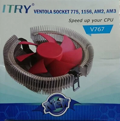 Ventola per Computer ITRY in alluminio, socket 775, 1156, AM2, AM 3 Itry V767 - Immagine 1 di 4