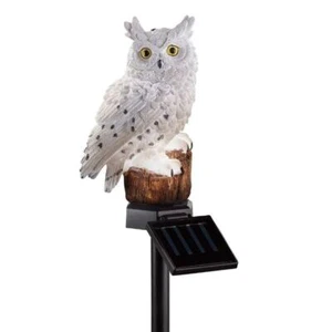 Trenton Gifts LED Solar Owl Light, Garden Stake - White - Picture 1 of 11