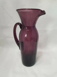 Vintage BLENKO Glass Amethyst Purple Pitcher Hand Blown 8" tall - Picture 1 of 6