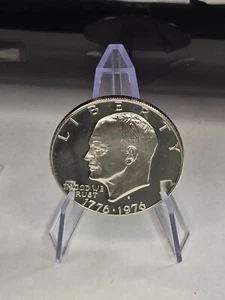 1776-1976 Proof Eisenhower Silver Dollar Shows perfect! 40% Near Cameo Under GSW - Picture 1 of 8