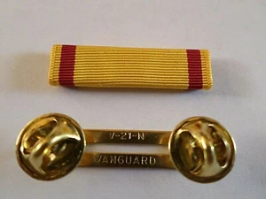 COAST GUARD CHINA SERVICE MEDAL RIBBON WITH BRASS RIBBON HOLDER VETERAN - Picture 1 of 3