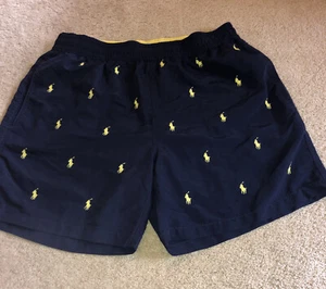 Polo Ralph Lauren Costumi da Nuoto Uomo Maglia Media Foderati Costumi da Nuoto Navy e Gialli - Foto 1 di 6