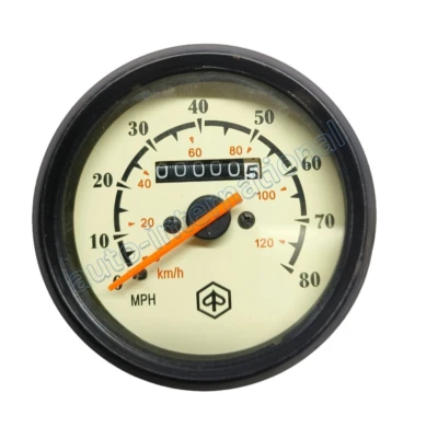 VESPA PX PE P125X P150X P200E 80 MPH 120 KM/PH VELOCÍMETRO CARA BLANCA LLANTA NEGRA Foto 1 de 4