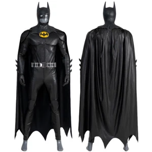 Flash Flashpoint Michael Keaton Version Batman Bodysuit Cosplay Costume Suit Set - Picture 1 of 29