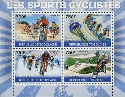 The Cycling Sport Stamp Montañas Bicicletas Carreras Pista Cross S/S MNH #3639-3642 Foto 1 de 4