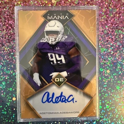 2023 Wild Card Auto Mania Pro Football #'d 2/4 Adetomiwa Adebawore - Image 1 of 3