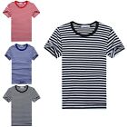 Stylish Navy Blue and White Striped Men's Tshirt for Everyday Casual Wear