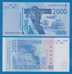 West African States 2000 Francs P 116A 2022 (2003) UNC "A" Ivory Coast NEW Sign - Picture 1 of 1