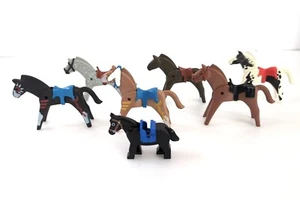 Playmobil Horses Plus 1 Lego Horse Lot of 7 With Saddle Action Figure Play Toy - Picture 1 of 6