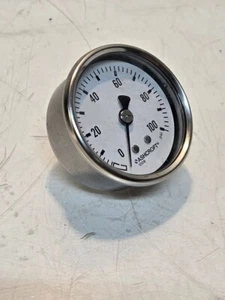 Ashcroft 1008 60mm Pressure Gauge 0-100 PSI | 2-11/16" OD | 1/4" NPT Back Mount - Picture 1 of 11