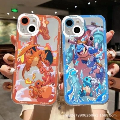 Funda de teléfono transparente de dibujos animados de anime a prueba de golpes para iPhone 16 15 14 13 12 11 Pro Max X Foto 1 de 4