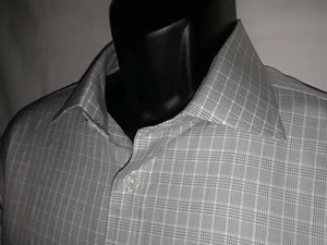 Charles Tyrwhitt 17 35 shirt long sleeve cotton plaid shirt non iron - Picture 1 of 8