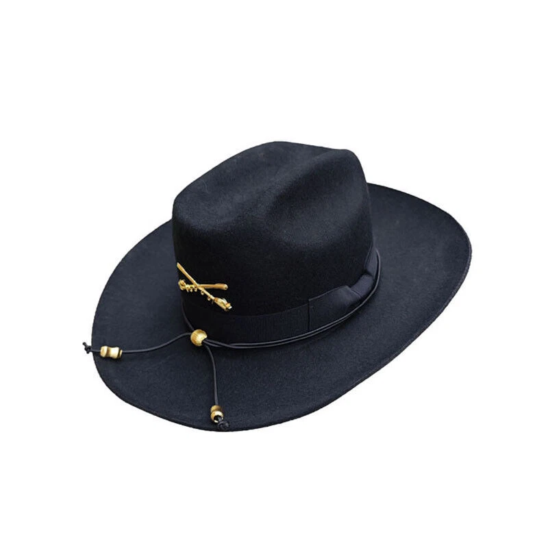 Unisex Caballería Guerra Civil Sable Oficial Moda Sombrero Negro Cuerda Oveja Fieltro Sombrero Foto 1 de 4