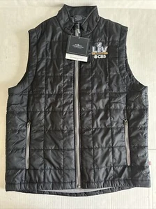 Super Bowl LV Men’s Radius Quilted Full Zip Black Vest CBS Charles River Size M - Picture 1 of 13