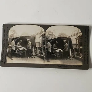 World War 1 Stereoview Card Keystone View Company French Field Hospital - Picture 1 of 5