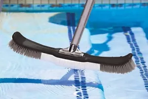 Poolmaster 20168 Premier Flexible Curved Swimming Pool Brush With Aluminum Handl - Picture 1 of 3
