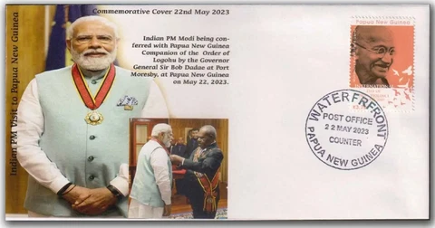 Papua New Guinea PNG 2023 Indian PM India Narendra Modi-Gandhi Cover, LIMITED Cover