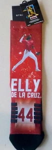 ELLY DE LA CRUZ CINCINATTI REDS STRIDELINE CREW SOCKS M/L 8-12 NWT RED UNISEX - Picture 1 of 4