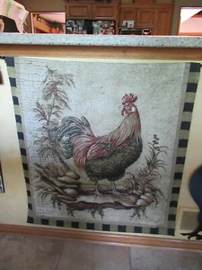 Rooster Tapestry Wall Hanging - 35 x 40 (Rod and Tassels included) - Picture 1 of 6
