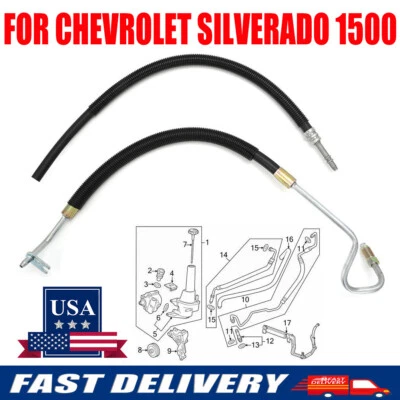 Power Steering Pressure Return Hose Line For Chevrolet GMC Silverado 1500 07-11 - Image 1 of 4