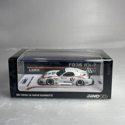 1/64 INNO64 Mazda RX7 FD3S LB-SUPER SILHOUETTE White Slammed LBWK - Image 1 of 2