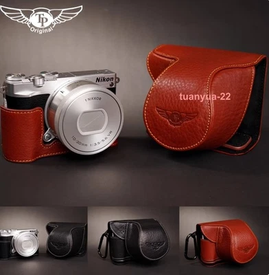 Handmade Genuine Leather Full Camera Case bag Cover for Nikon J5 10-30mm Lens  - Image 1 of 4